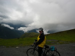 Me all geared up for the rain at Col d'Aubisque